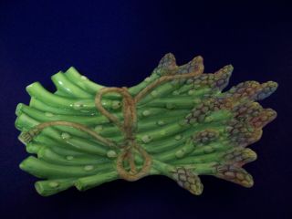 Asparagus Vintage Kaldun & Bogle Hand - Painted Ceramic Serving Dish