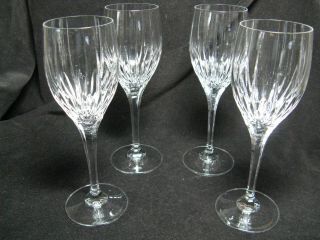 4 Mikasa Arctic Lights Cut Lead Crystal Wine Glasses
