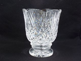 Waterford Crystal Scalloped Rim Footed Wide Vase,  7 1/4 "