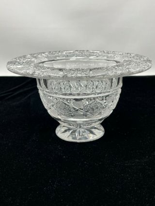 Hawkes American Brilliant Cut Glass Footed Bowl Signed