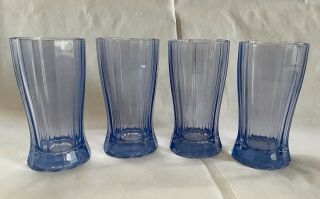 Set Of 4 Villeroy & Boch My Garden Blue High Ball Water Glasses