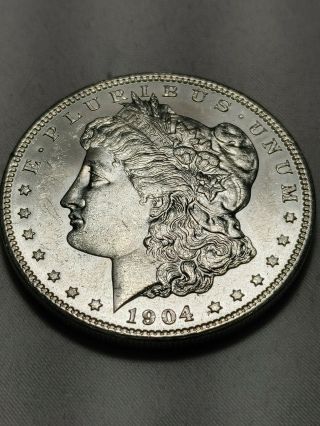 1904 - O Gem Bu,  Uncirculated Morgan Silver Dollar With Reflective Surfaces