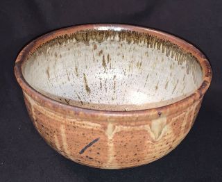Rustic Stoneware Bowl Studio Pottery Pennsylvania Artist Robert Blanchard Signed