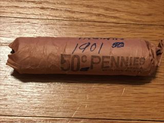 Roll Of 50 1901 Indian Head Cent Pennies