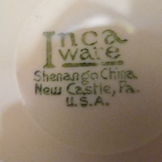 Vintage Shenango China Inca Ware Tan w/ Red Stripes 4 - 3/4 