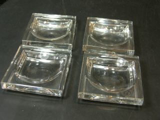Set Of 4 Baccarat France 2 1/2 " X 2 1/2 " Crystal Individual Ash Trays,  Nut Cups