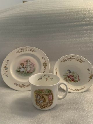 Royal Albert The World Of Beatrix Potter 1986 Place Setting Cup Bowl And Plate