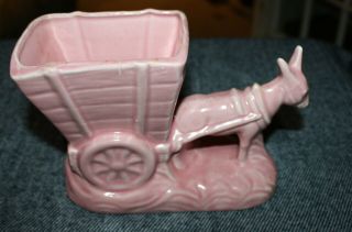 Vintage Mccoy Pottery Donkey With Cart/wagon Planter