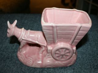 Vintage McCoy Pottery Donkey with Cart/Wagon Planter 2