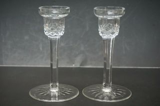 Waterford Crystal Lismore 7 " Candlesticks Set Of 2 Crystal Candle Holders
