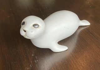 Baby Seal Figurine,  7 ",  Handcrafted Stoneware,  Andersen Design Studio,  Maine
