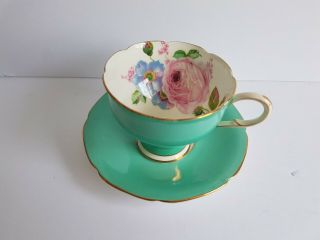 Paragon England Green Tea Cup And Saucer Vintage