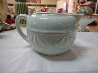 Vintage Red Wing Pottery Light Blue Wreath Pattern Pitcher