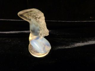 Lalique? Crystal Figurine Nude Woman French Statue Floreal Unsigned Glass 3 - 1/4 "