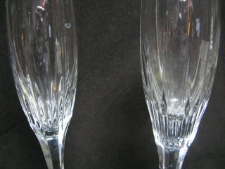 2 MIKASA ARCTIC LIGHTS Cut Lead Crystal Fluted Champagne Glasses 2