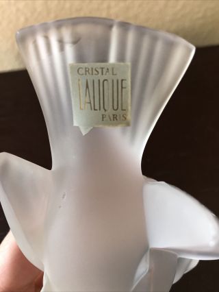 Vintage Lalique France Art Glass Crystal Dove Bird Figurine Sculpture Signed 3