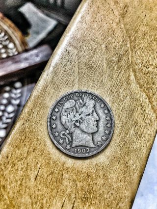 1903 S Barber Half Dollar,  Higher Grade,  F/vf Bold Silver 50c
