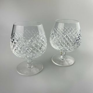 Two Waterford Crystal Alana Cut Brandy Snifter Glass 5 1/4 In Tall
