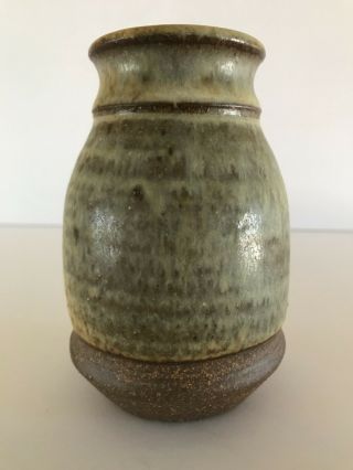Vintage J.  Mills Brown County Indiana Studio Art Pottery Vase 1983
