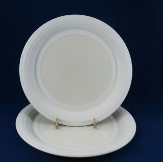 Hornsea Concept Pottery Dinner Plate Set Of 2 Circle Ridges England Off White