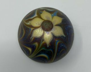 Orient And Flume Iridescent Flower Paperweight 1974 Signed & Numbered 135