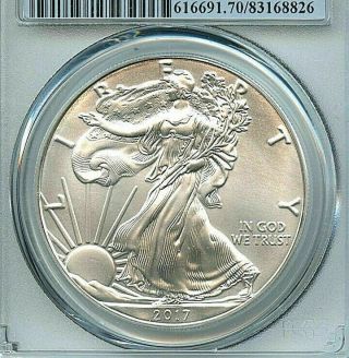 2017 Silver Eagle Dollar PCGS MS70 Coin First Strike Flag Label ASE 2