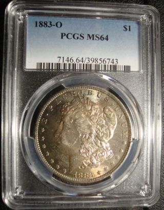 1883 - O Morgan Silver Dollar - Toning - Choice Bu,  - Pcgs Ms - 64