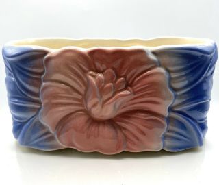Vintage Royal Copley Art Pottery Planter Vase Pink & Blue