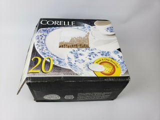 Corelle 20 Piece Set Service For 4.  Vintage Blue Color,  Rare,  Discontinued
