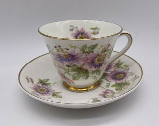 Royal Doulton Passion Flower Cup And Saucer Set Vintage Bone China England