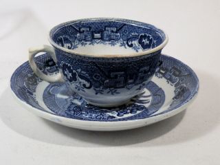 Ka125 Old Blue Willow Ware Cup And Saucer
