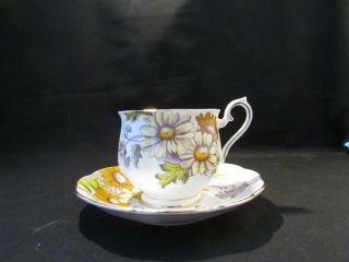 Vintage Bone China Royal Albert Flower Of The Month Daisy 4 Cup And Saucer