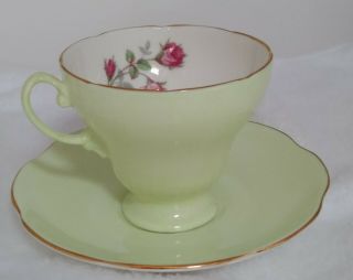 Vintage Eb Foley 1850 Bone China Green Tea Cup & Saucer Made In England