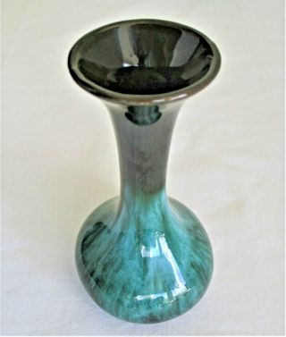 Blue Mountain Pottery Bud Vase Green Black Drip Glaze
