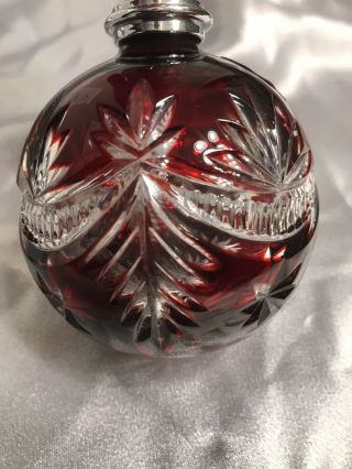 Waterford 2005 Red Cased Crystal Winter Wonderland Ball Ornament NIB 3