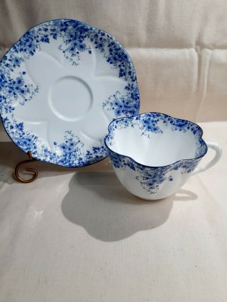 Vintage Shelley Cup And Saucer " Dainty Blue " England 051/28