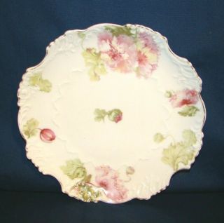 Ohme Porcelain Germany Plate W/ Pink Poppies