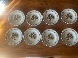 8 - 6 1/2 Dessert Plate Vintage Metlox Poppytrail Rooster California Provincial