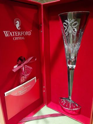 Waterford Crystal 5th Ed 12 Days Of Christmas Flute 5 Gold Rings Made Ireland