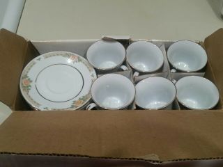 Tamara 12 Piece Fine China Coffee Cup And Saucer Service For 6 Child Size