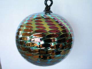 Stuart Abelman Iridescent Studio Art Glass 1999 Christmas Ornament: Signed Boxed