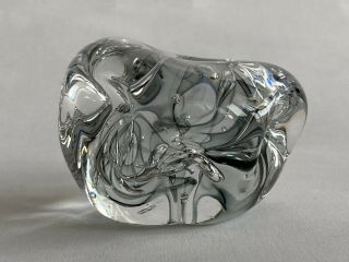 Brian Lonsway Studio Art Glass Paperweight " Ice " Abstract Modernist Assymetrical