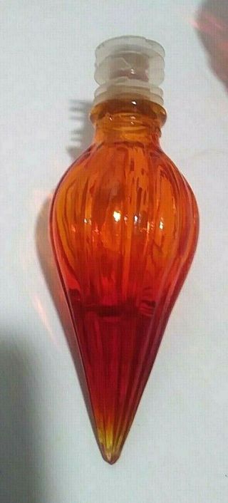 Vintage Empoli Orange / Amberina Glass Decanter w/ Stopper Italian Genie 14 