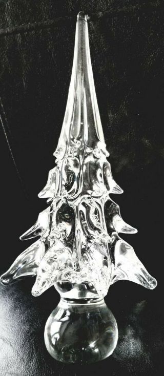 MURANO ART GLASS CLEAR CHRISTMAS TREE.  10 
