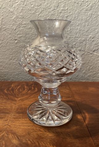 Waterford Crystal Footed Ireland Alana Hurricane Votive Tea Light Candle Lamp