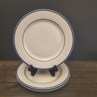 Thomson Branco Blue Striped 10.  5 Inch Dinner Plates Set Of 3