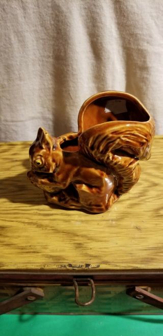 Vintage Mccoy Pottery Squirrel Planter Vase 1940 