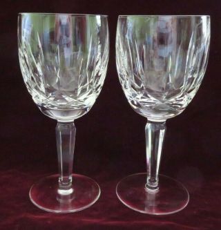 Set Of 2 Waterford Crystal Kildare Goblet Wine Water Glasses,  7 " Plain Base