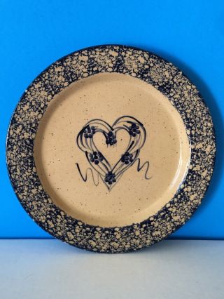 Three Rivers Pottery Coshocton Ohio 9 1/4” Heart Plate