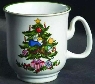 4 Noel Mugs By Yamaka Stoneware Japan Christmas Tree Cups Replacement 6714696